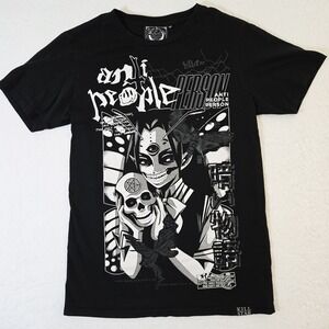 Killstar Anti People Person Short Sleeve Shirt Black Top Women's Size M